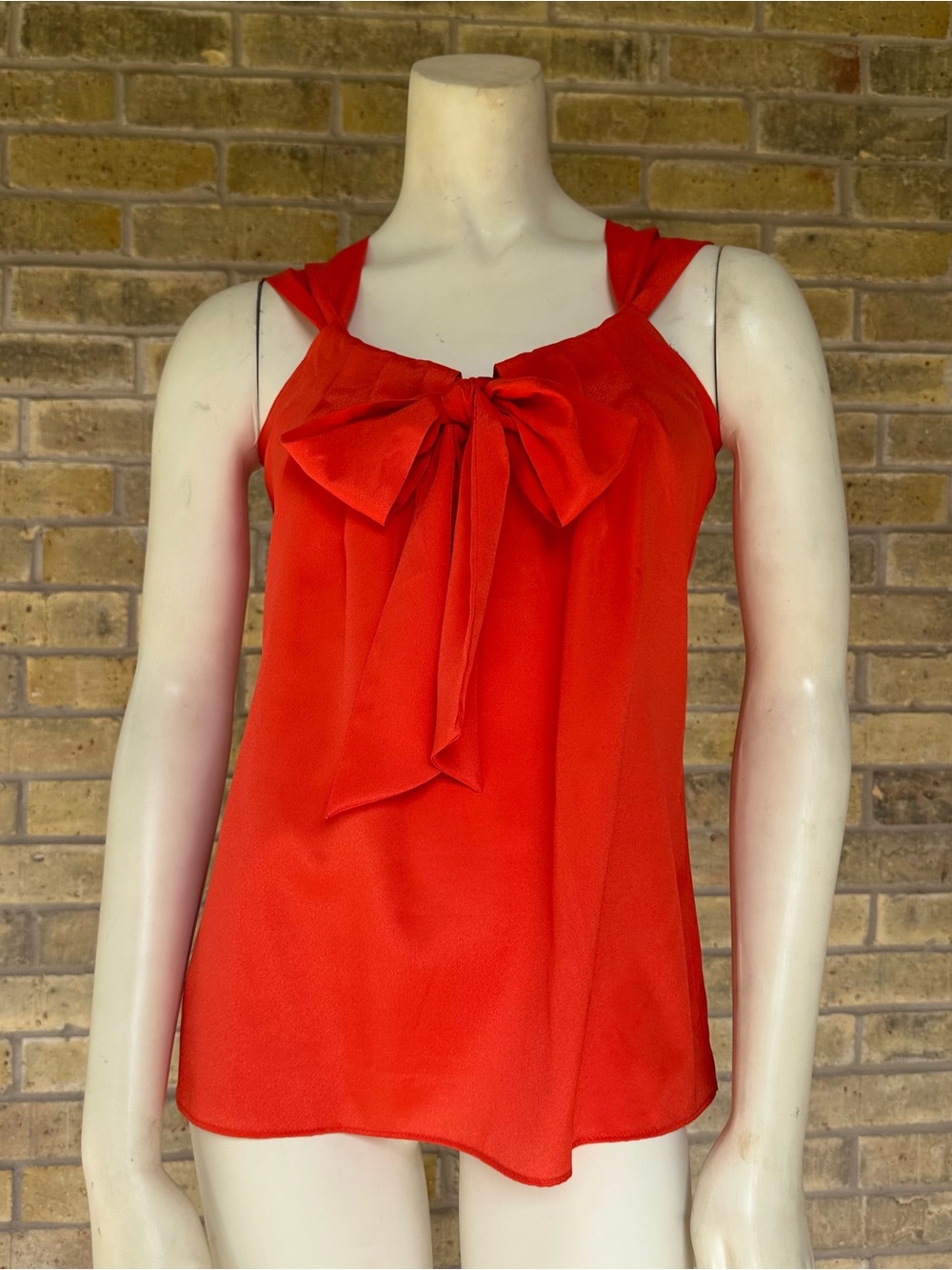 Banana Republic Orange Bow-Front Sleeveless Blouse